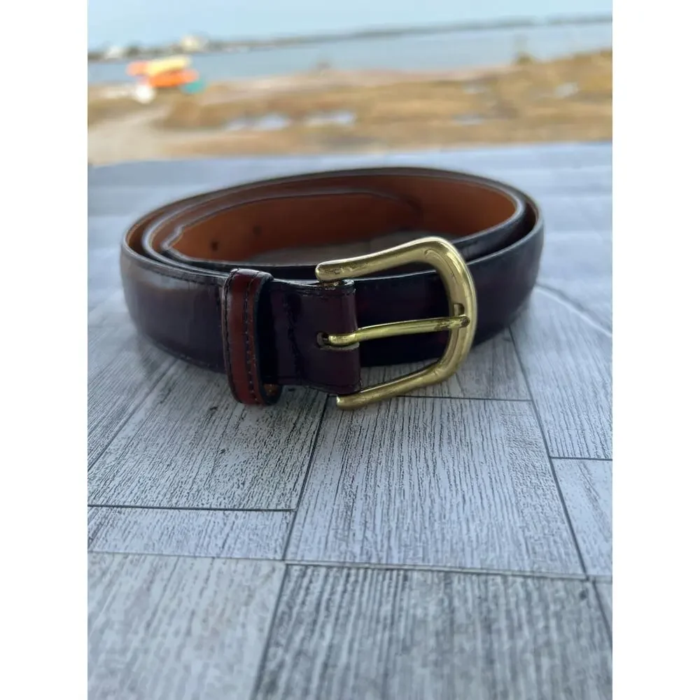 SAS Leather belt Brass Buckle Men’s size 42 Brown